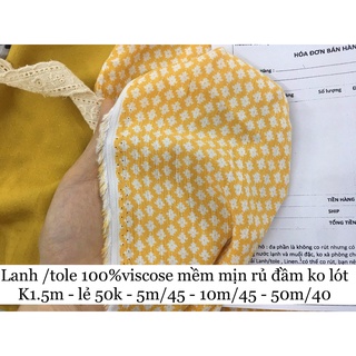 [Vaihoa2015] Vải Lanh 100% viscose - Mềm Mịn Rủ <CHỌN MẪU>