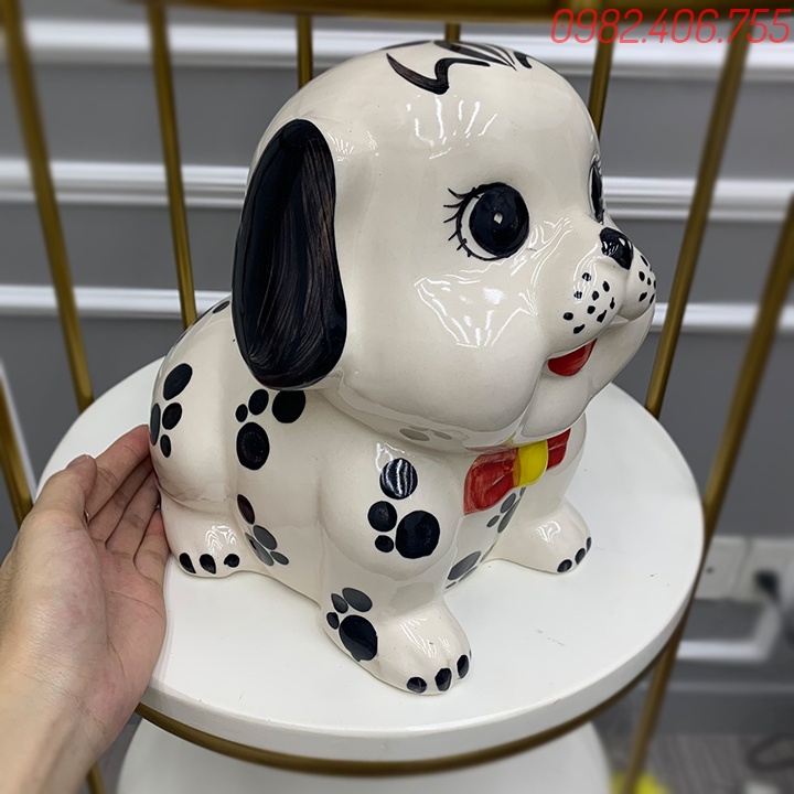 Ống tiết kiệm men sứ hình chó cún siêu đáng yêu, heo lợn đất đẹp giá rẻ bát tràng