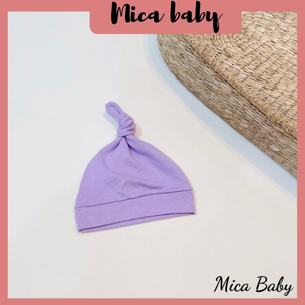 Mũ nón thắt nút chất cotton đáng yêu cho bé 0-12 tháng Mica baby MD25