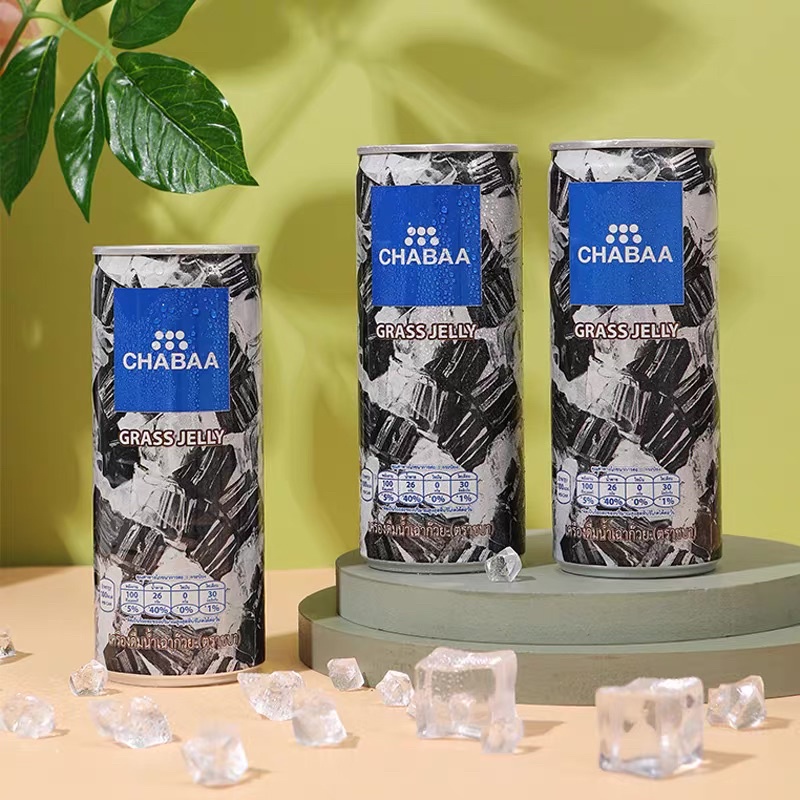 Nước sương sáo ChaBaa Thái Lan chuẩn hàng nội địa  lon 230ml ngọt nhẹ không gắt co thạch dai giòn