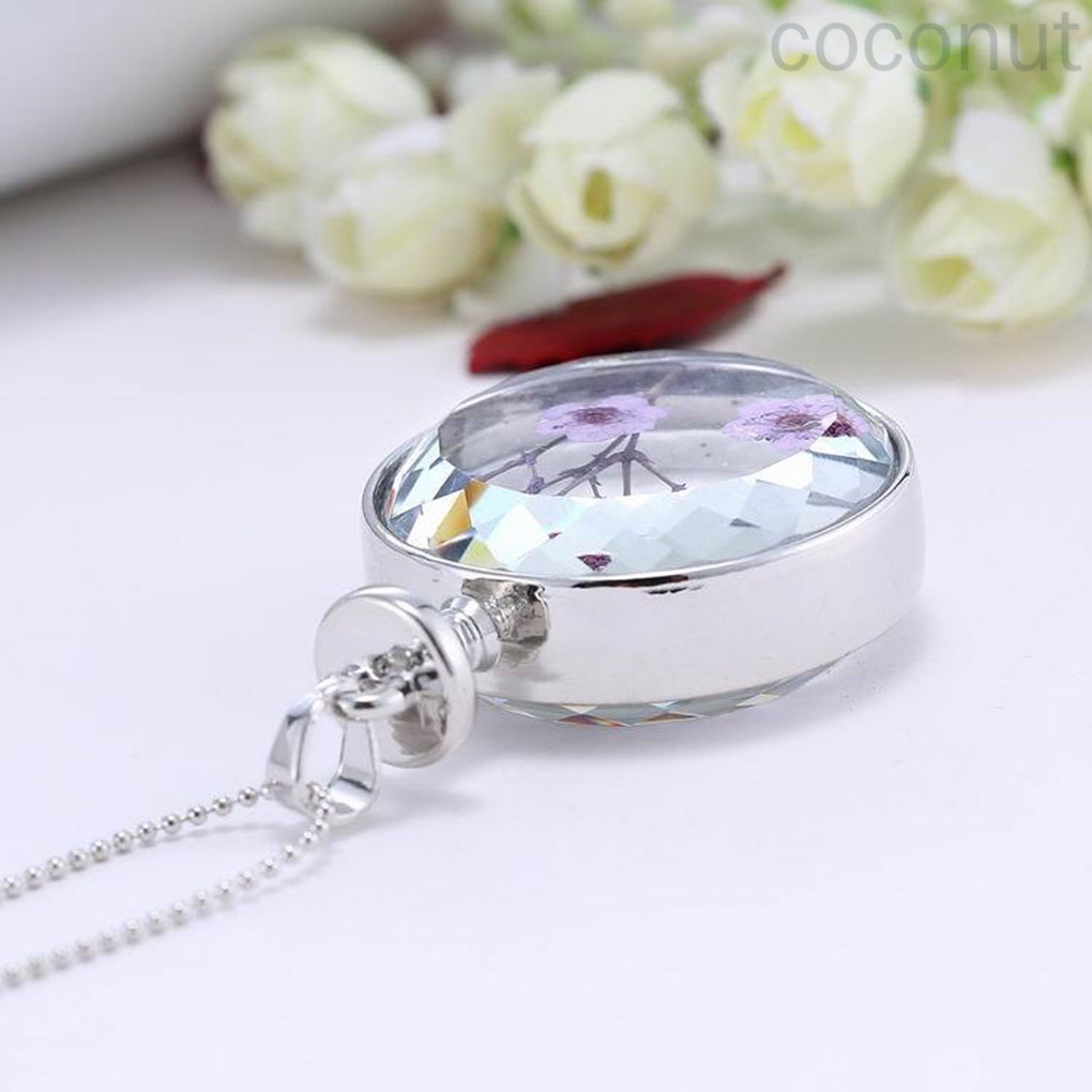 Vòng cổ phối mặt kính hình hoa oải hương độc đáo thời trang