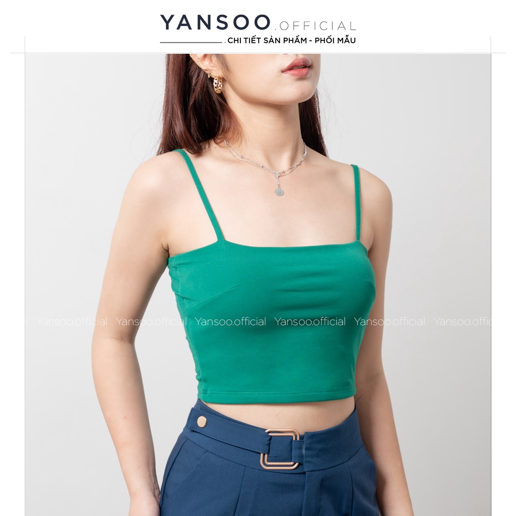 Áo hai dây nữ Yansoo dáng croptop chiết ly ngực không đệm kiểu ôm vải co giãn tốt - A67