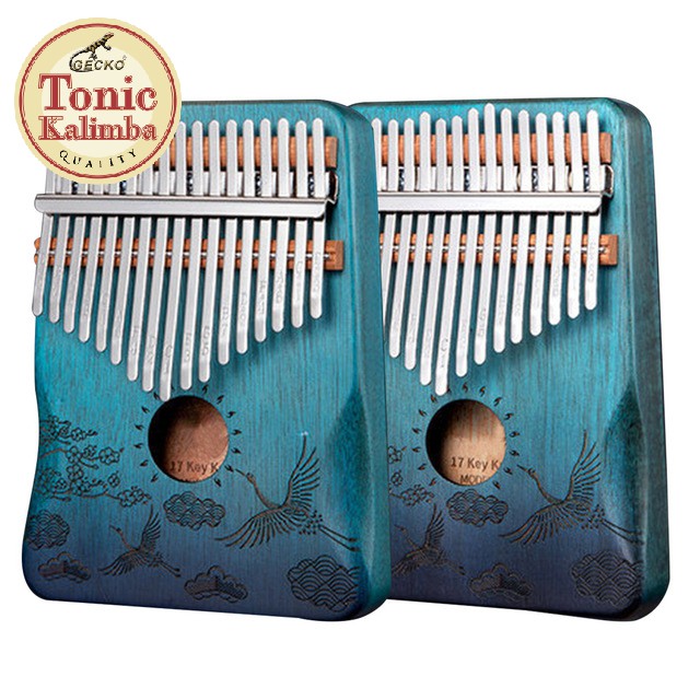 Đàn kalimba 17 phím -Thump Piano gỗ Mahogany Hạc Xanh DF-312