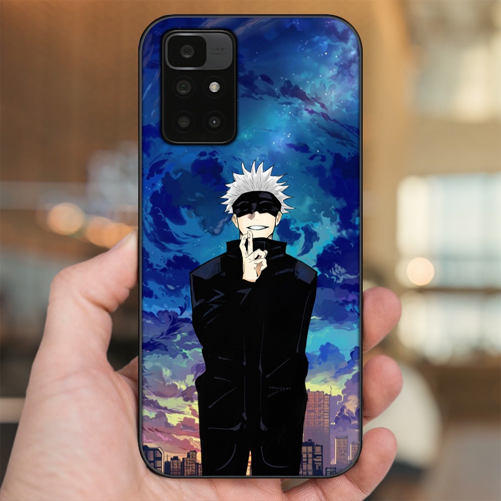 Ốp lưng Xiaomi Redmi 10 viền đen in hình Satoru Jujutsu Kaisen