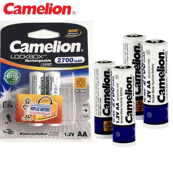 🌟CHÍNH HÃNG 🌟 Vỉ 2 Pin Sạc AA  Camelion Ni-MH Rechargeable Accu 2700mAh - 1.2V