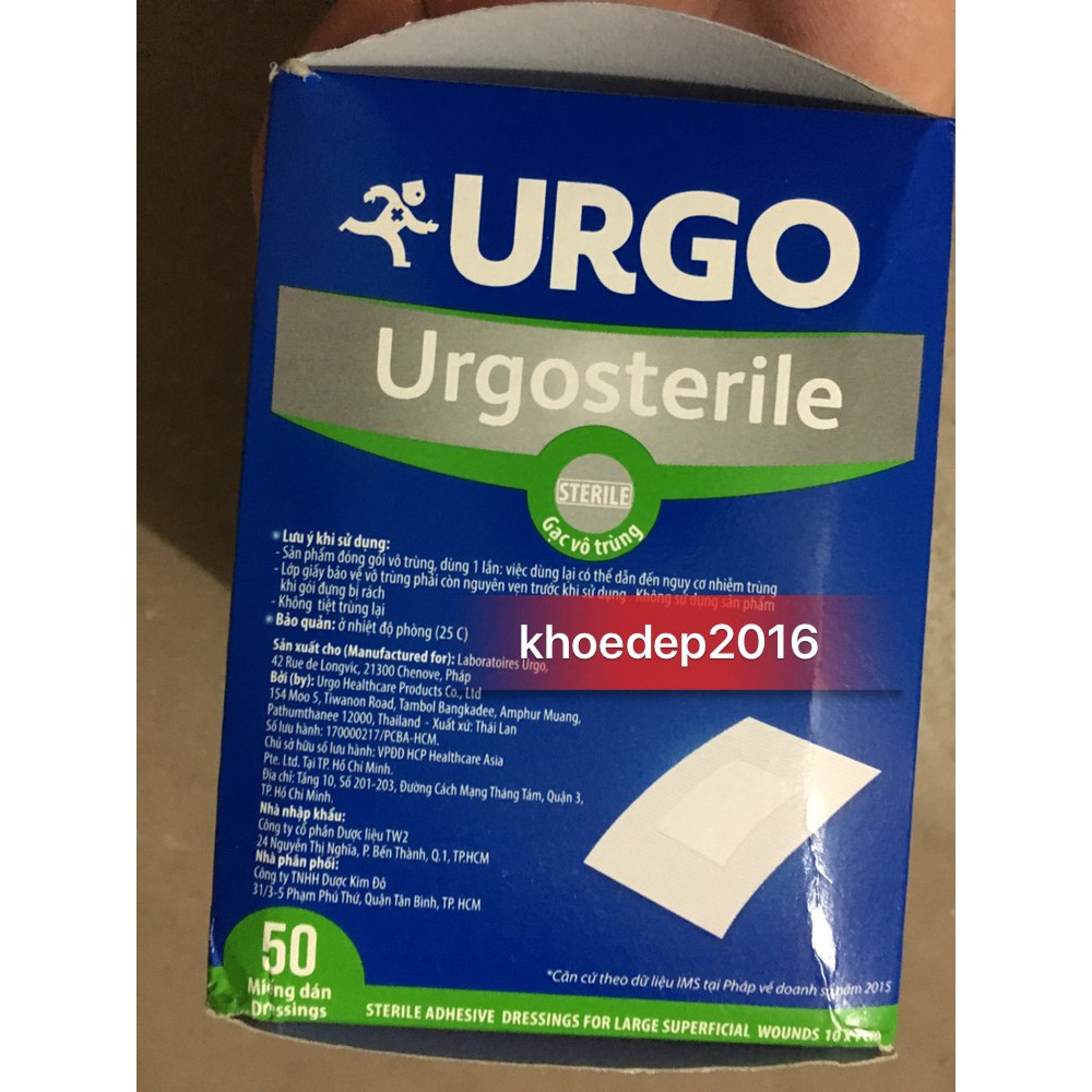 BĂNG DÁN CÓ GẠC URGO URgoSTERILE 100X70MM