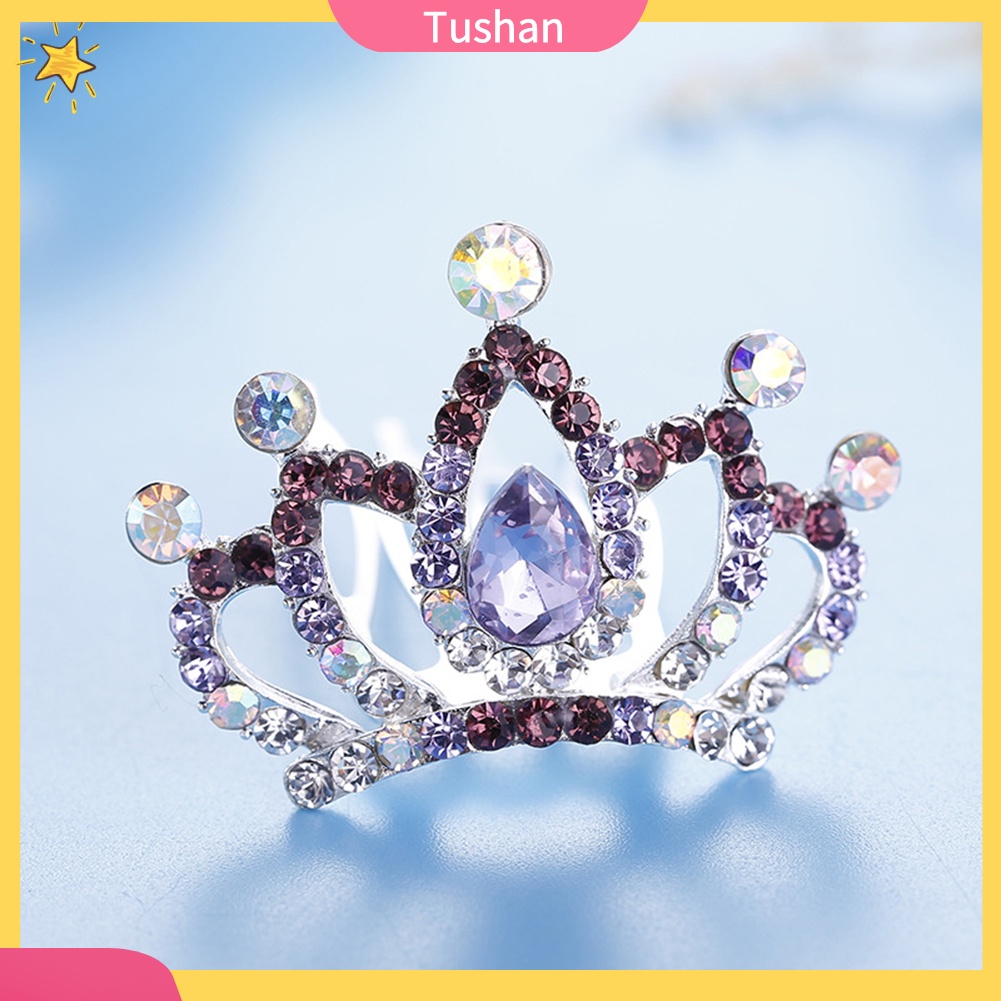 Lược Cài Tóc Hình Vương Miện Đính Đá Xinh Xắn Dành Cho Bé