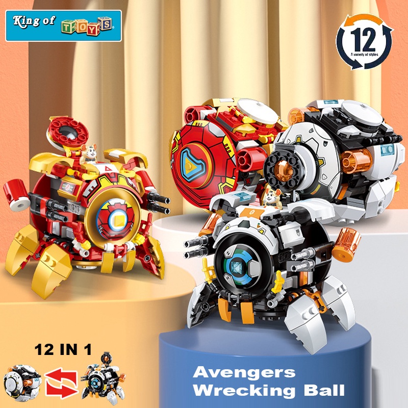 Đồ Chơi Lắp Ráp Phát Triển Trí Tuệ Mô Hình Overwatch Avengers Wrecking Ball 12in1 Với 227 PCS