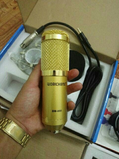 [Mã ELHACE giảm 4% đơn 300K] Combo livestream mic BM900 + soundcard V8 bản tiếng anh (có Autotune )