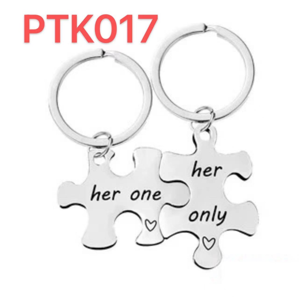 Móc Khóa Mặt Hình Mảnh Ghép Bằng Thép Không Gỉ Dùng Làm Quà Tặng