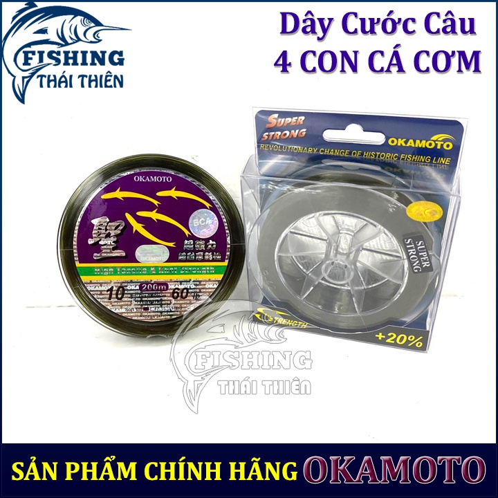 Dây Cước Câu 4 Con Cá Cơm Chính Hãng Okamoto Nhật Bản Cuộn 250m Made In Japan