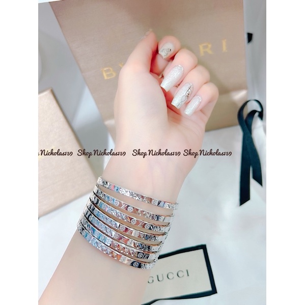 Vòng Xi men Lv khoá vàng mạ bạch kim