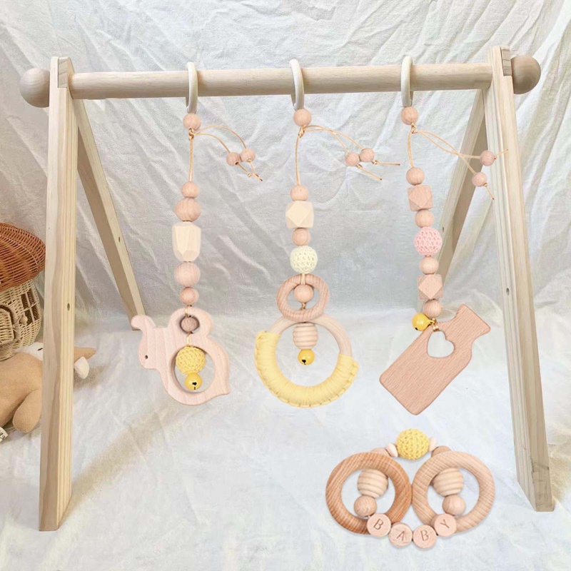 Set 4 Đồ Chơi Vòng Lục Lạc Treo Xe Đẩy / Tập Nhai Cho Bé Sơ Sinh