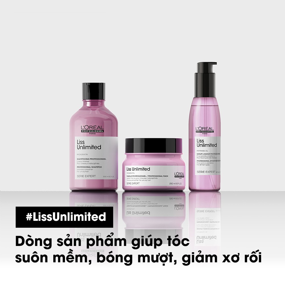 Dầu gội giúp tóc suôn mềm, giảm xơ rối L'Oreal Expert Liss Unlimited 300ml - 500ml