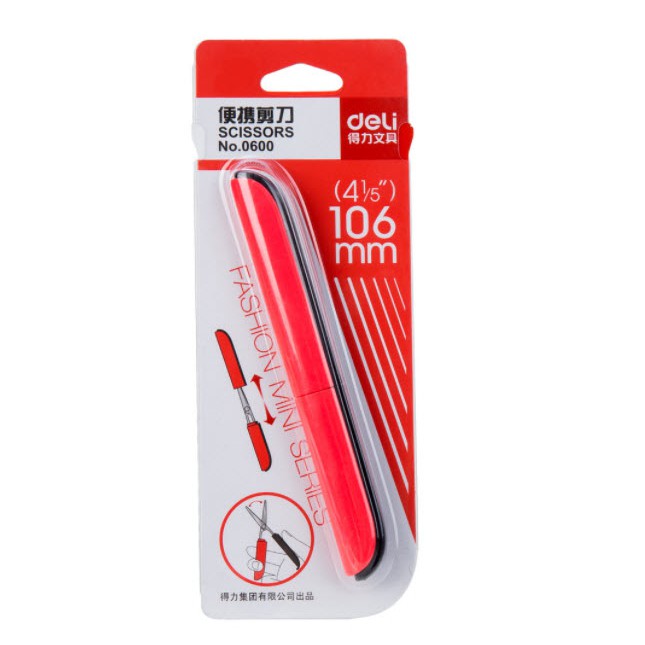 [HCM] Kéo xếp tiện lợi An toàn Deli / chân mèo - Nhỏ gọn - Lưỡi sắc bén - 4 màu lựa chọn