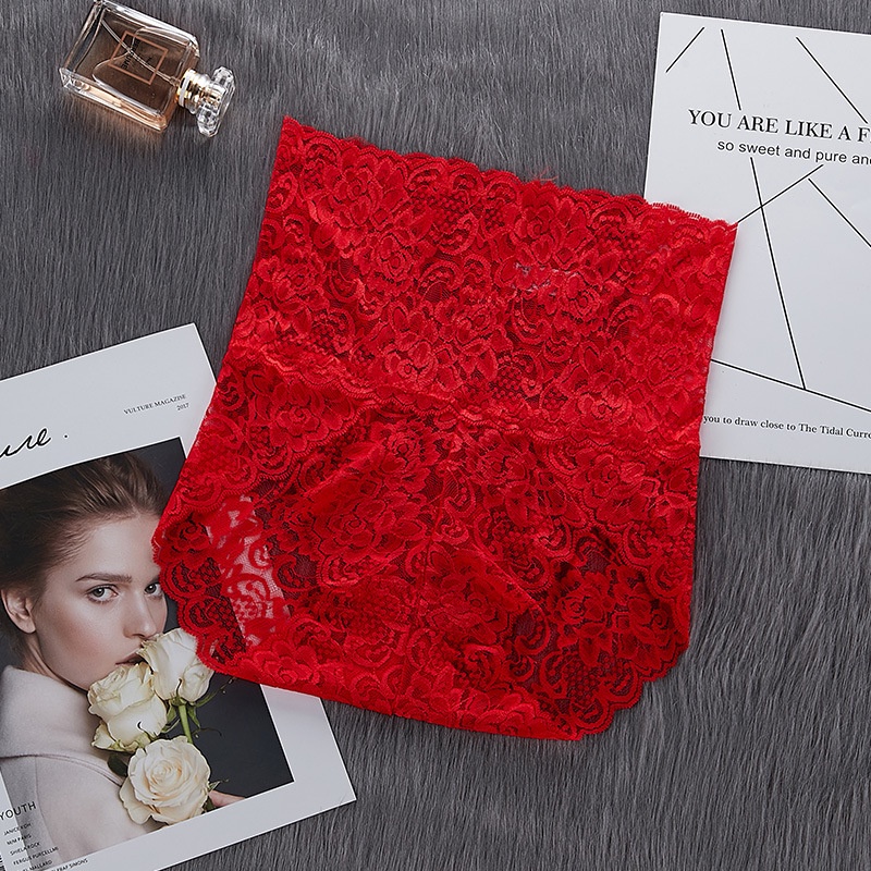 Quần Lót Nữ Ren Thái cạp cao gen bụng họa tiết ren xuyên thấu lót ren nữ cao cấp cạp cao định hình vòng eo bigsize | BigBuy360 - bigbuy360.vn