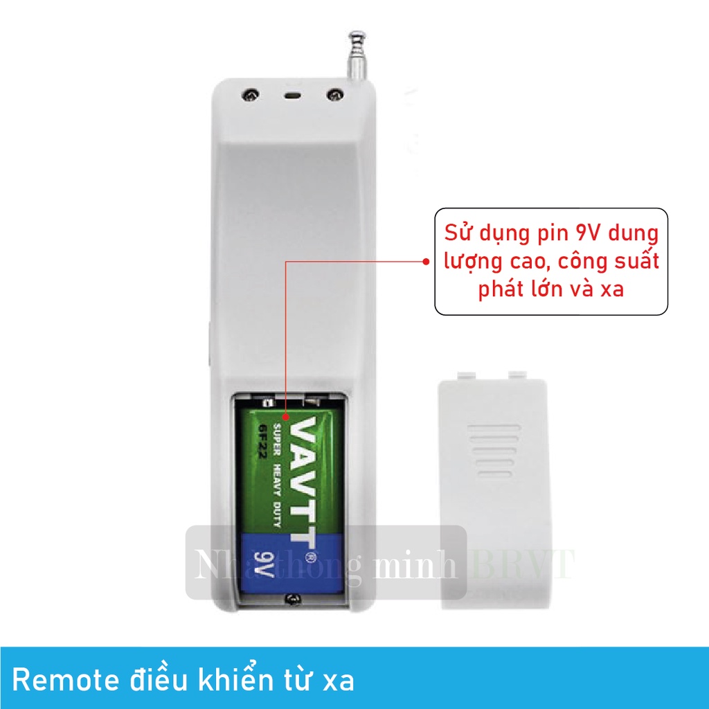 Công tắc điều khiển từ xa 500-1000m công suất cao ngõ ra 30A/230V bật tắt thiết bị chiếu sáng, máy bơm, quạt