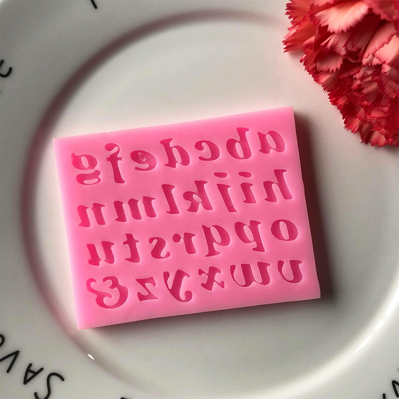 SG - Khuôn silicon 3D 26 chữ cái làm fondant chữ trang trí bánh