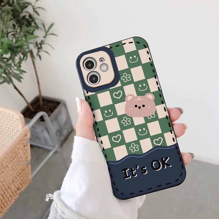 CASE Caro Gấu Bear it's OK Ốp lưng iphone đủ mã 6/6splus/7/7plus/8/8plus/x/xr/xs/11/12/13/pro/promax bảo vệ cam vuông