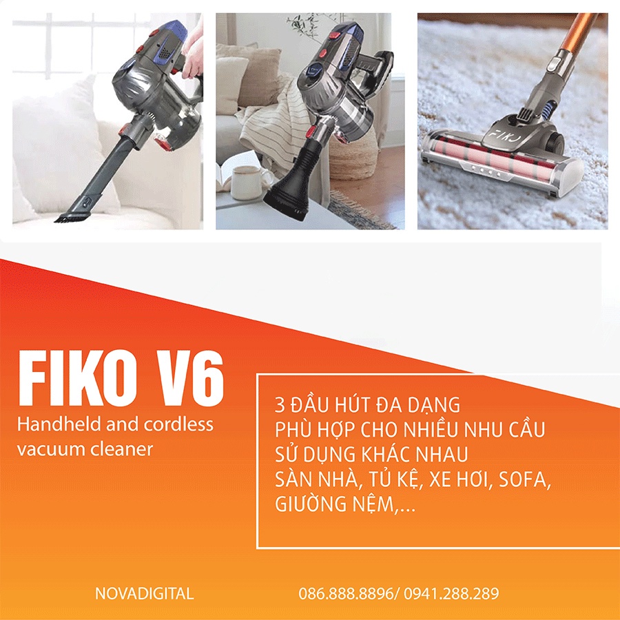 Máy hút bụi cầm tay không dây Đa năng cho gia đình, hút giường đệm nệm sofa xe hơi với lực hút mạnh