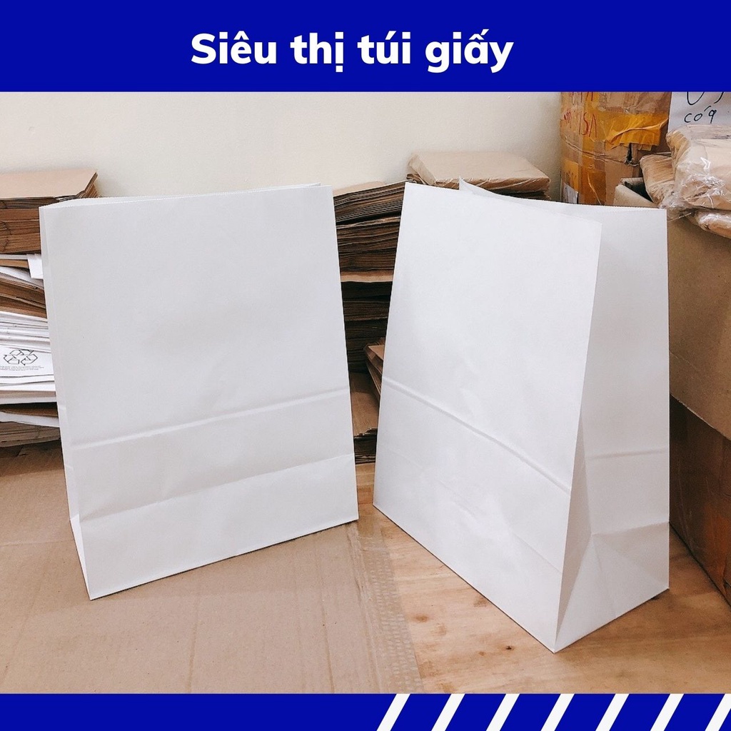 COMBO 100 CHIẾC TÚI GIẤY KRAFT XI MĂNG S6C: 33x17.5x43 cm KHÔNG QUAI ( ẢNH THẬT SHOP TỰ CHỤP)