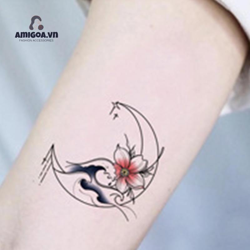 ✨✨Nhãn dán hình xăm tạm thời hình hoa hồng 3d chống thấm nước lâu trôi chuyên nghiệp