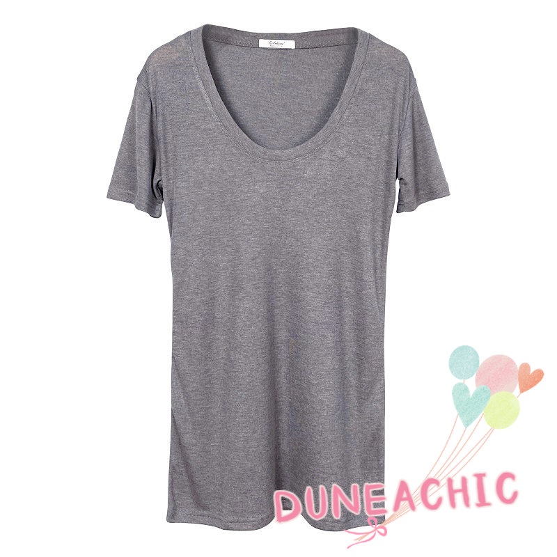 DUNEA Áo Thun Ngắn Tay Cổ Chữ V Khoét Sâu Gợi Cảm Dành Cho Nữ