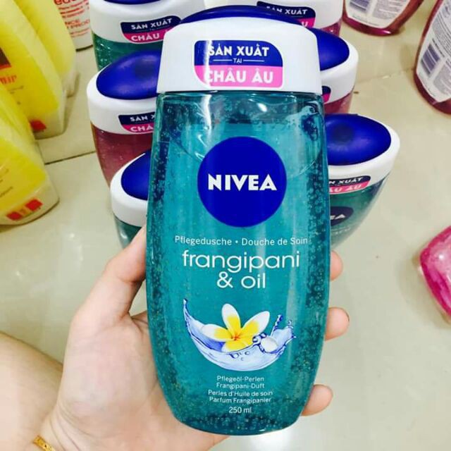 Sữa tắm Nivea Frangipani & Oil 250ml (màu xanh)