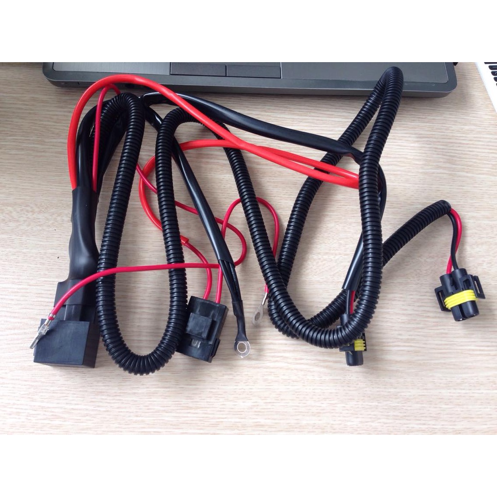 Bộ Rơ le( relay), dây, rắc đèn pha, đèn gầm dùng cho bi xenon