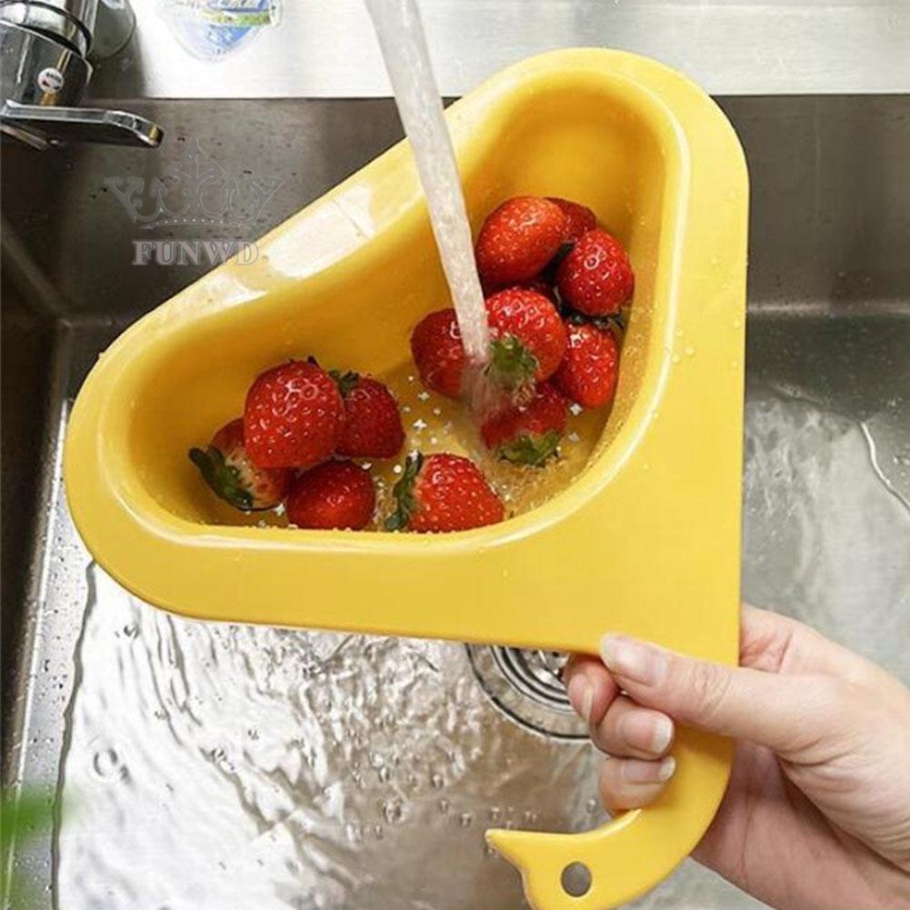 【FUNWD】Kitchen Sink Strainer Basket Fruit Vegetable Drainer Sponge Rack Drain Filter