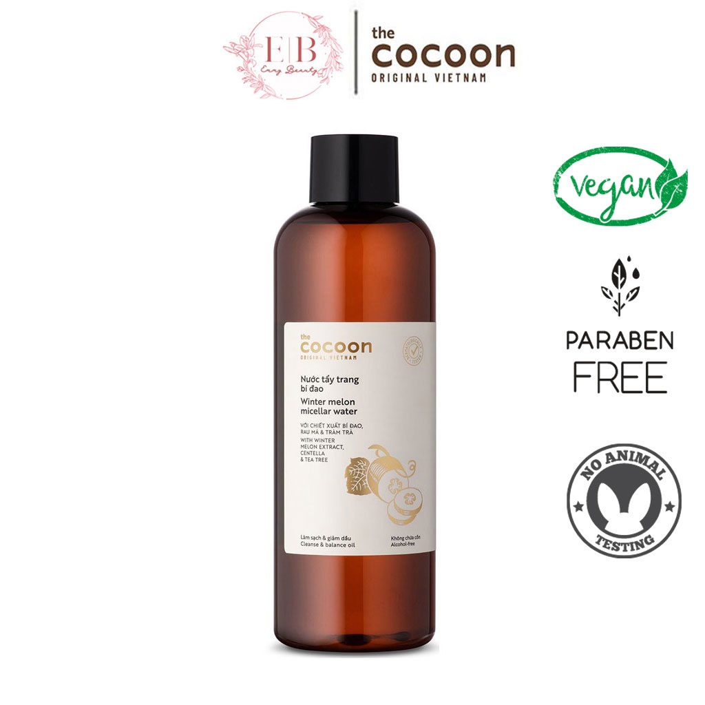 Nước Tẩy Trang Cocoon Chiết Xuất Bí Đao Và Tràm Trà 500ml Cho Da Dầu Mụn