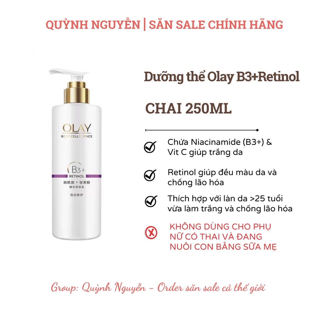 DƯỠNG THỂ OLAY B3 RETINOL CHO BODY