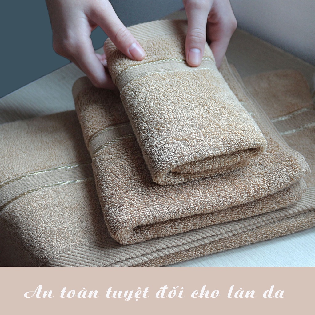 Khăn tắm, Khăn mặt cao cấp 100% cotton dày dặn mềm mại thấm hút cực tốt_Khăn tắm Hanoitex