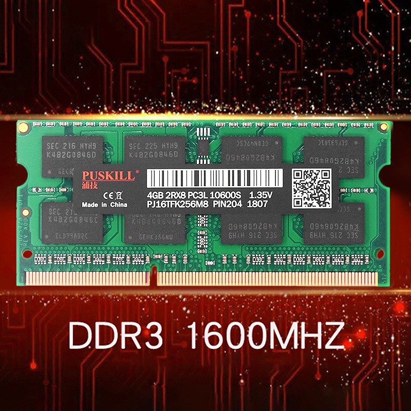 PUSKILL Bộ Nhớ Máy Tính 4g Ddr3 Ram 1600mhz 1.35v 204-pin | BigBuy360 - bigbuy360.vn