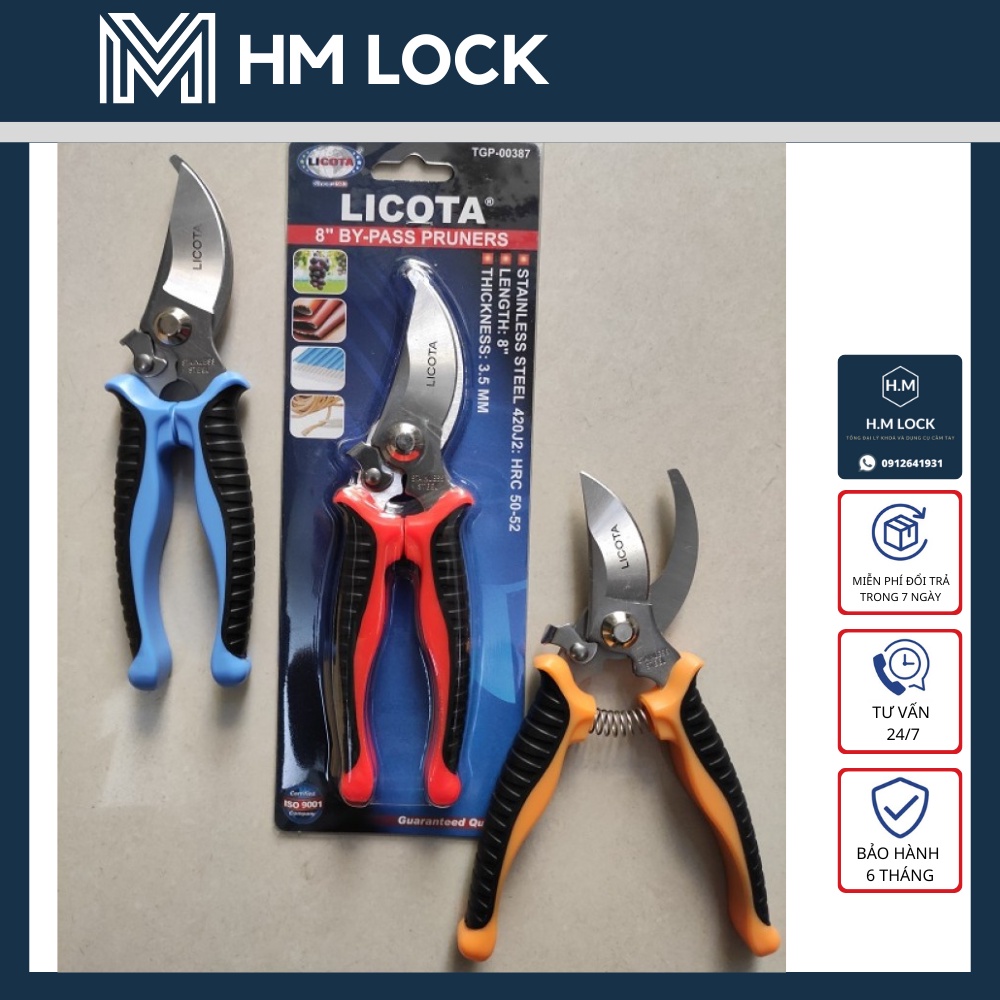 KÉO CẮT CÀNH LICOTA CAO CẤP - TÙY CHỌN SIZE - THÉP CR-V SIÊU BÉN, KHÔNG GỈ CAO CẤP