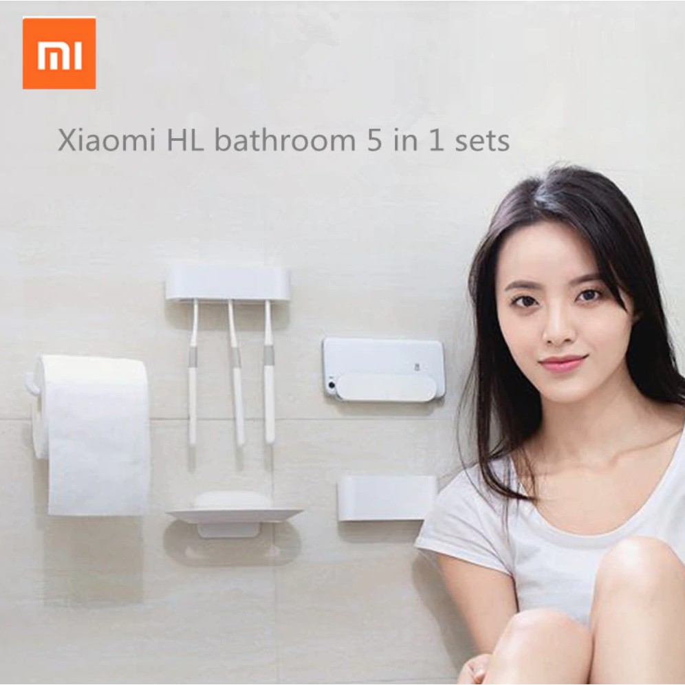[xiaomidanang] Set đồ dùng phòng tắm 5 món Happy Life Xiaomi | Phụ kiện XIAOMI phòng tắm