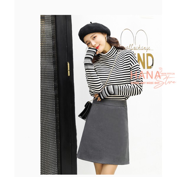 Chân váy chữ A ngắn lưng cao màu đen có túi quần lót trong - Vải co giãn Umi dày - Chân váy ngắn công sở đi học ôm bó | BigBuy360 - bigbuy360.vn