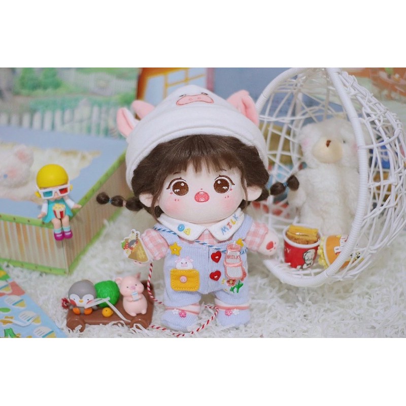 Set bò sữa cho doll 20cm.