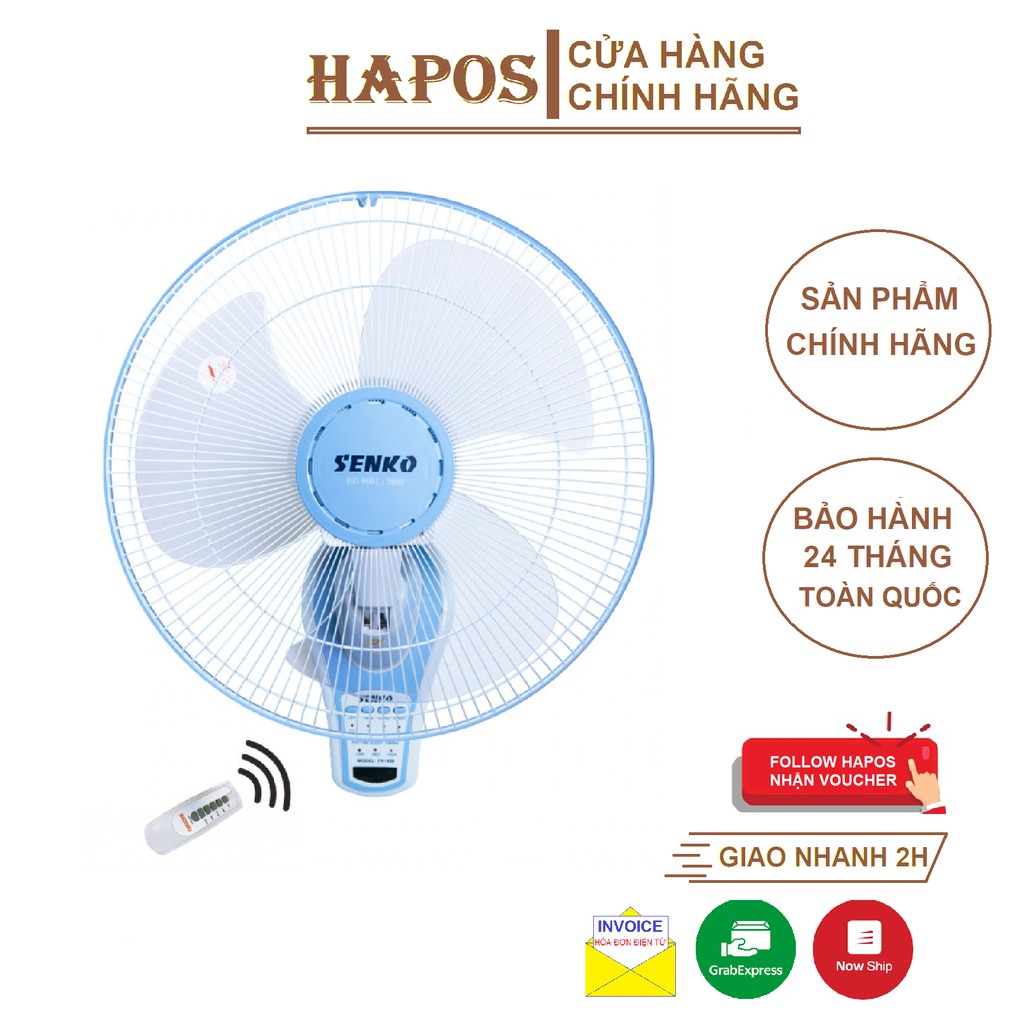 Quạt treo tường điều khiển từ xa Senko TR1428/TR1683 (Có remote điều khiển) - Chính hãng