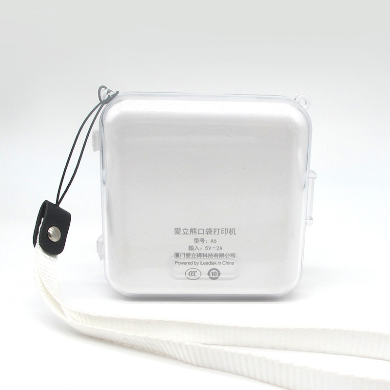 Vỏ Nhựa PVC Trong Suốt Cho Máy In PeriPage A6 Mini Kèm Dây Đeo