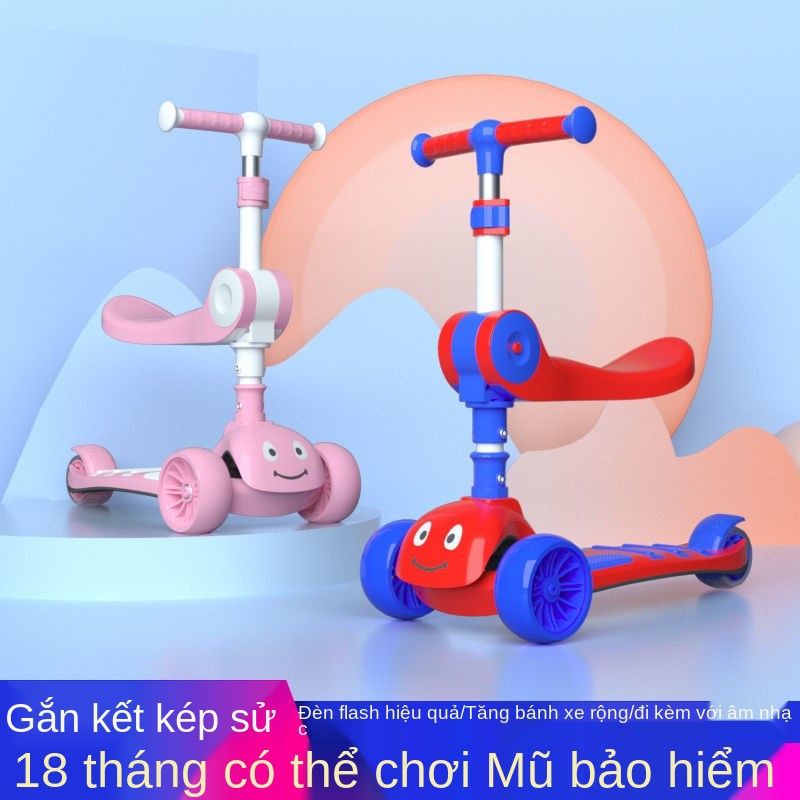 Xe đạp trẻ em 1-3-6- 8 tuổi trở lên Ghế gấp ba bánh cho bé nam nữ