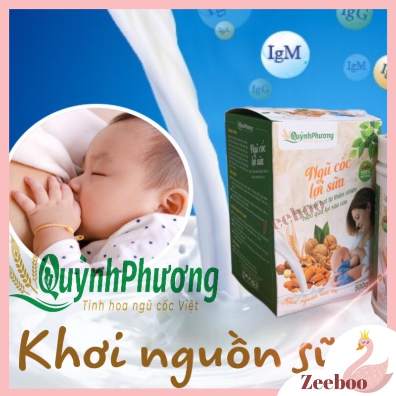 Ngũ cốc lợi sữa Quỳnh Phương giúp sữa mẹ về nhiều và nhanh, sữa đặc đủ chất, mẹ giữ dáng bé lên cân đều