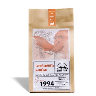 Cà Phê Robusta Lâm Đồng Dalat Farm - Túi 250Gr Dạng hạt