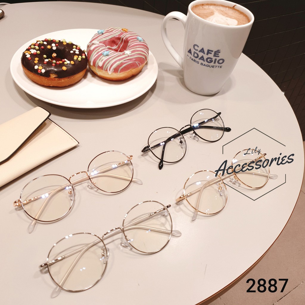 Cắt kính mắt cận-loạn [Gọng kính Hàn Quốc] Gọng kính cận tròn 2887