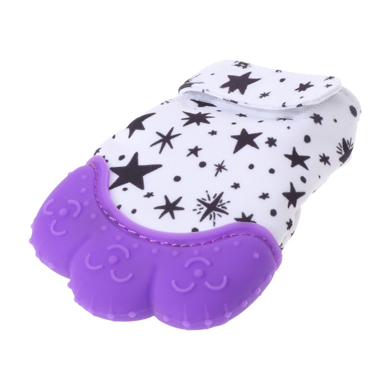 Haha Găng Tay Ngậm Mọc Răng Bằng Silicone Màu Kẹo Cho Bé