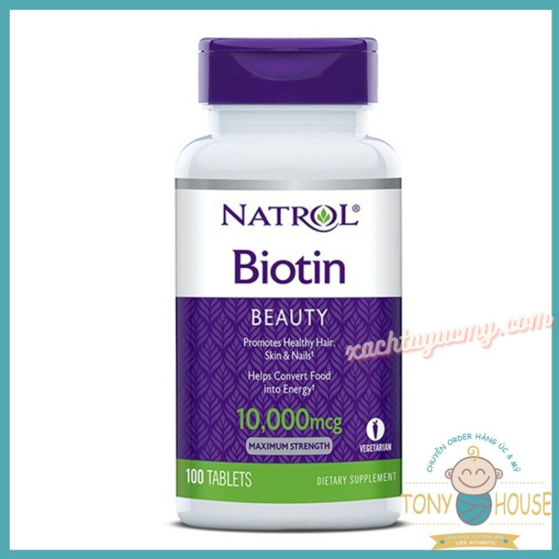 Viên uống mọc tóc Natrol Biotin 10,000mcg Maximum Strength 100 viên