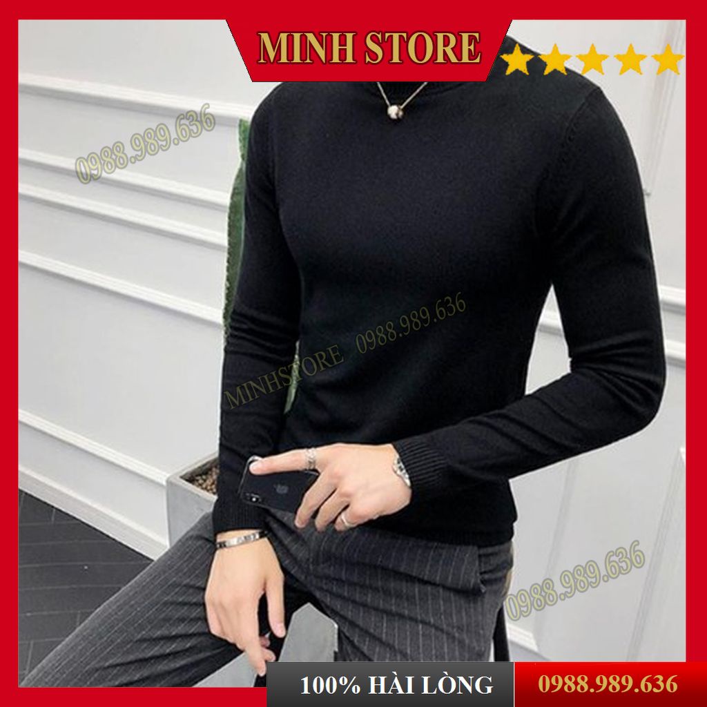 Áo len nam cao cổ chất dày dặn, áo len cổ lọ phong cách hàn quốc mới nhất AL01 - MS88