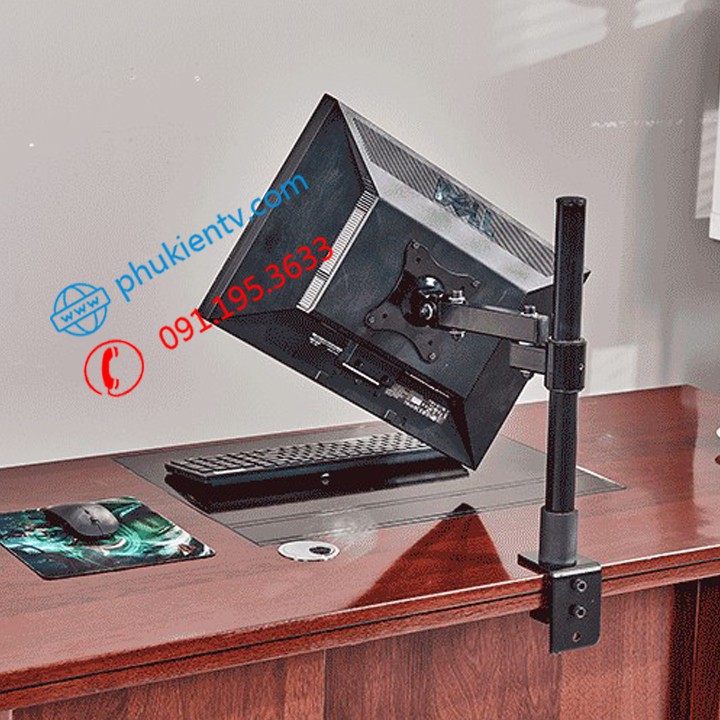 Giá Treo Màn Hình 17 - 32 Inch - Arm Monitor - Xoay 360 độ - Chân Đứng - Tay 23 cm Model HW-701 / XL03 [ Rẻ Hơn NB F80 ]