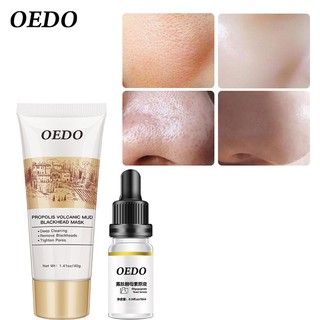 OEDO Propolisand Volcanic Soil Blackhead Removing Facial Mask 60g+Oligopeptide Yeast Serum 10ml