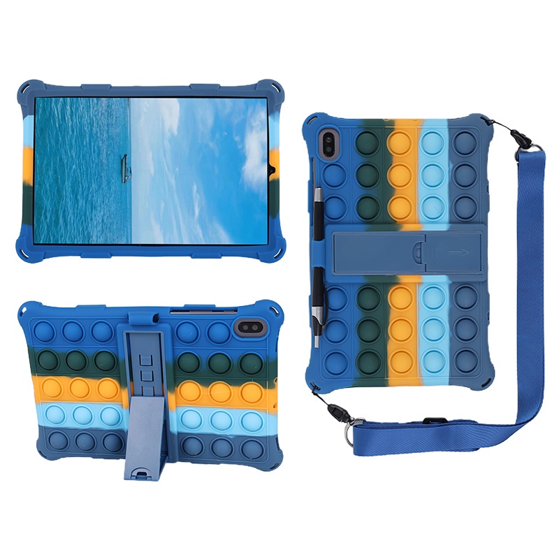 Ốp Máy Tính Bảng Silicon Có Dây Đeo Cho Samsung Galaxy Tab S8 X700 X706 Tab S7 T870 T875 T876B S6 10.5inch S6 Lite P610 P615 +